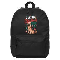 Ears Up Christmas Cheer German Shepherd Dog Mom 16 in Basic Backpack