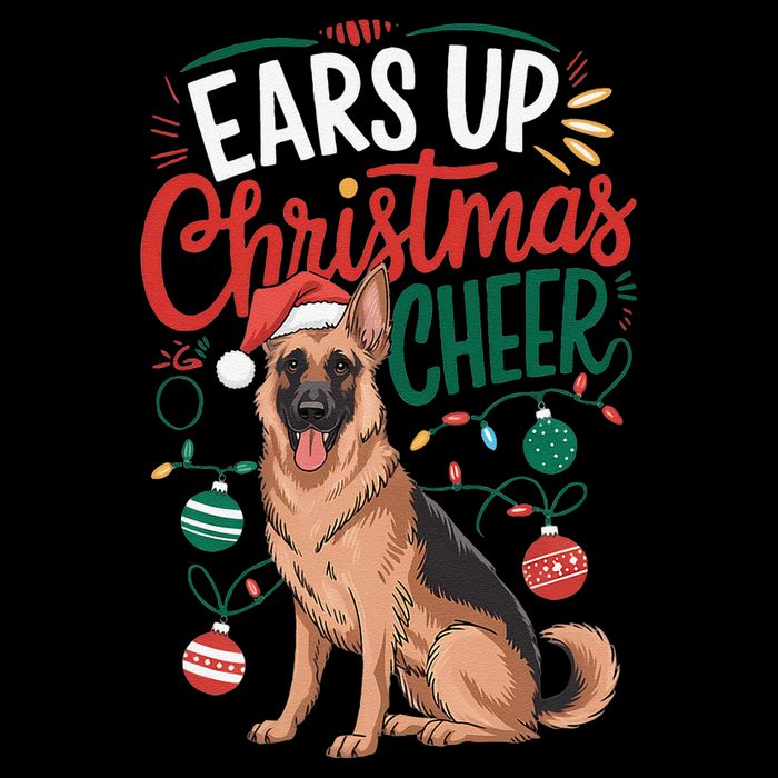 Ears Up Christmas Cheer German Shepherd Dog Mom 16 in Basic Backpack