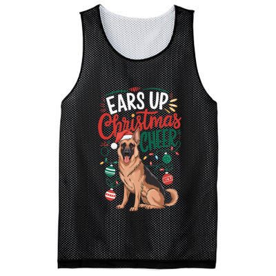 Ears Up Christmas Cheer German Shepherd Dog Mom Mesh Reversible Basketball Jersey Tank