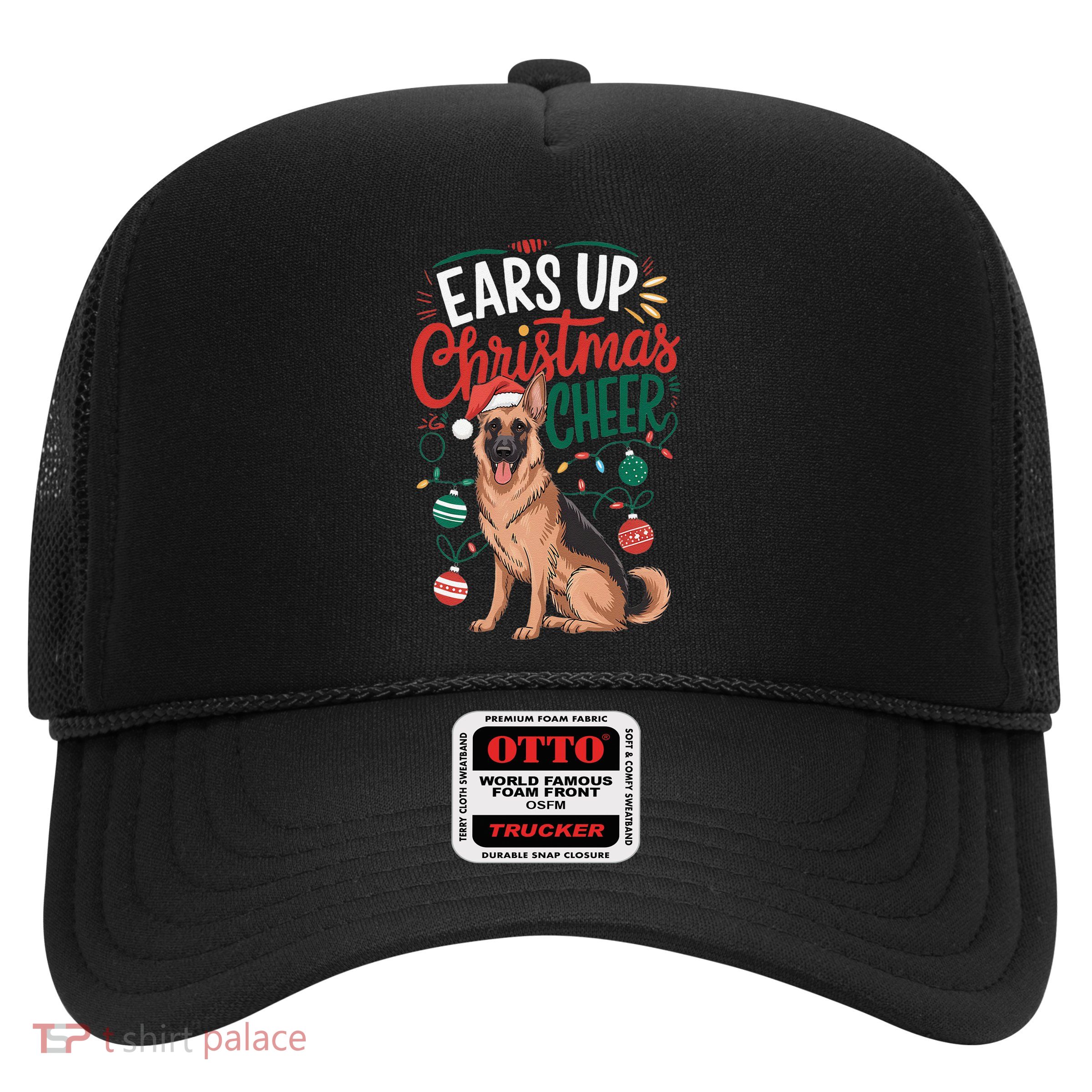 Ears Up Christmas Cheer German Shepherd Dog Mom Trucker Hat