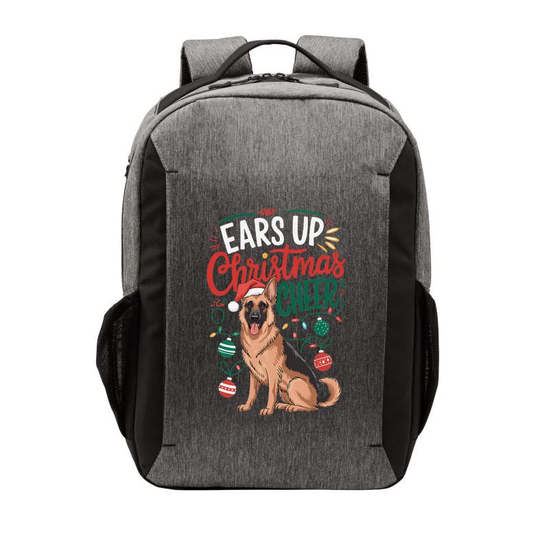 Ears Up Christmas Cheer German Shepherd Dog Mom Vector Backpack