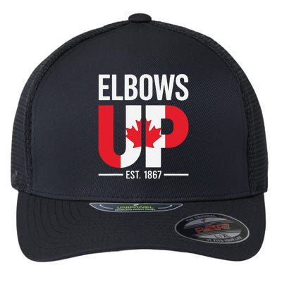 Elbows Up Canada Est 1867 Proud Canadian Strong Canada Flexfit Unipanel Trucker Cap