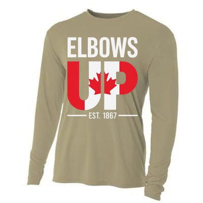 Elbows Up Canada Est 1867 Proud Canadian Strong Canada Cooling Performance Long Sleeve Crew