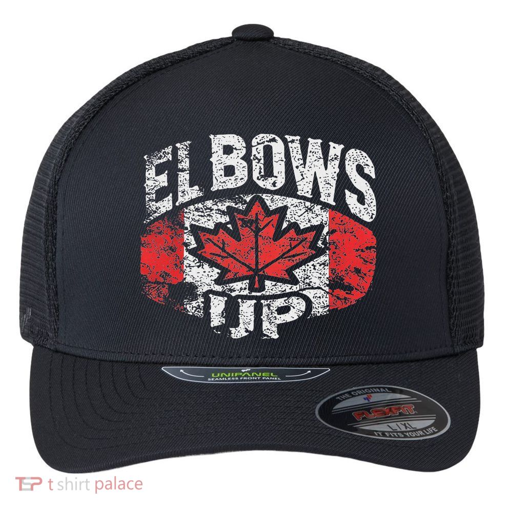 Elbows Up Canada Flexfit Unipanel Trucker Cap