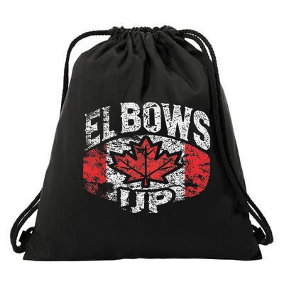 Elbows Up Canada Drawstring Bag