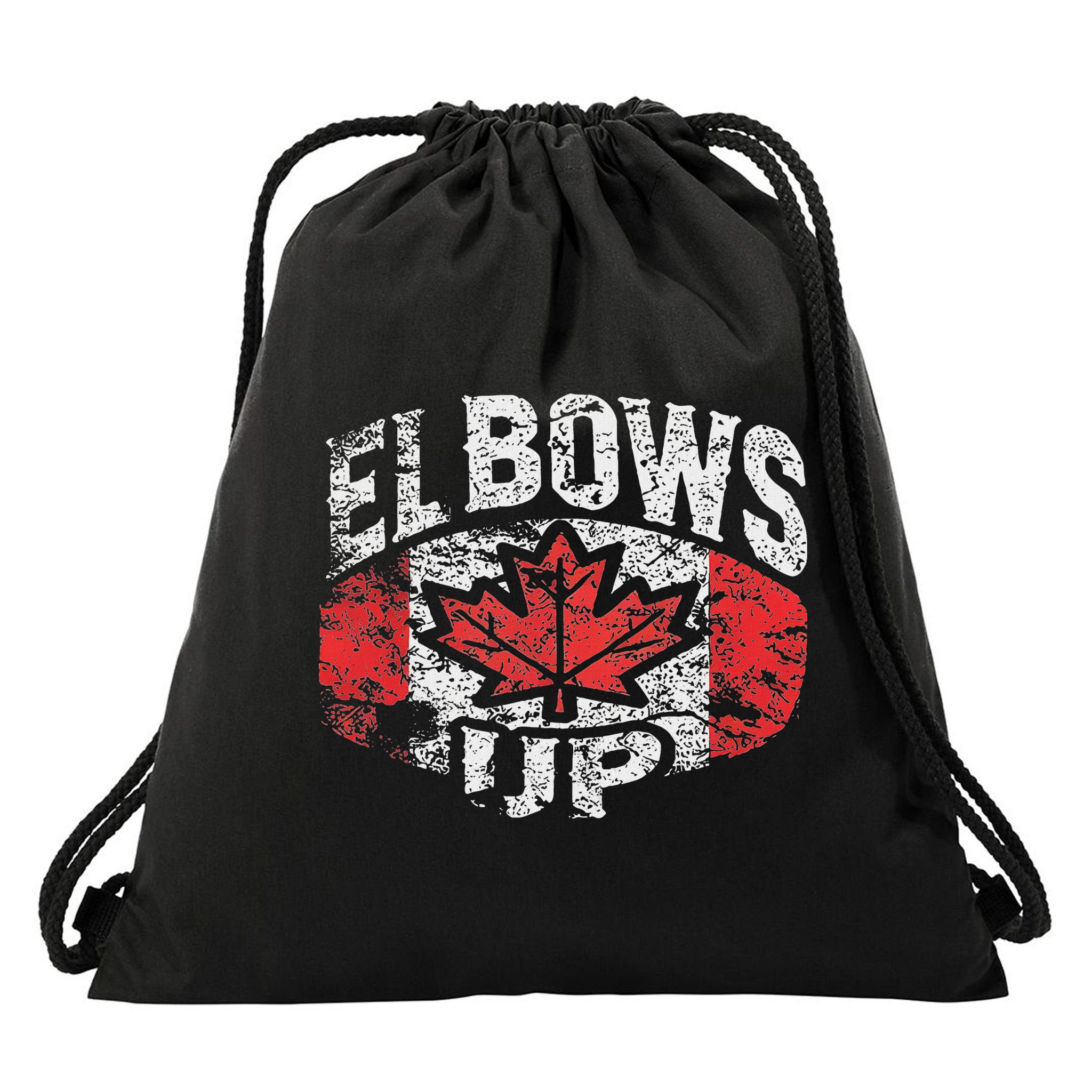 Elbows Up Canada Drawstring Bag
