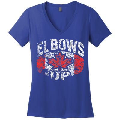 Elbows Up Canada Women's V-Neck T-Shirt