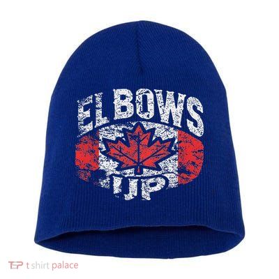 Elbows Up Canada Short Acrylic Beanie