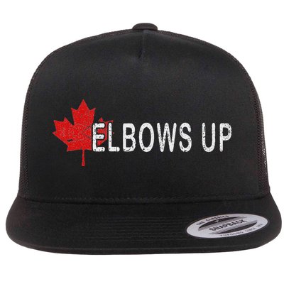 Elbows Up Canada,never 51 Canada Flag Funny Men Women Gift Flatbill Hat