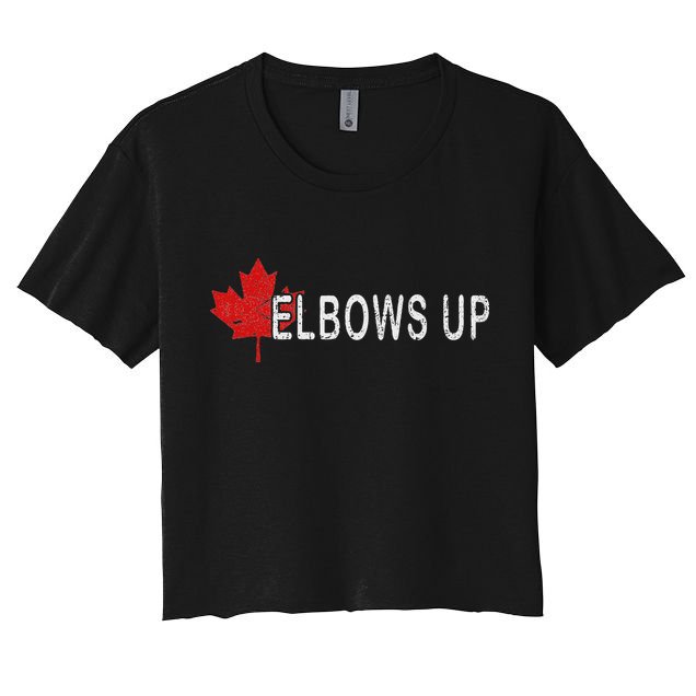 Elbows Up Canada,never 51 Canada Flag Funny Men Women Gift Crop Top