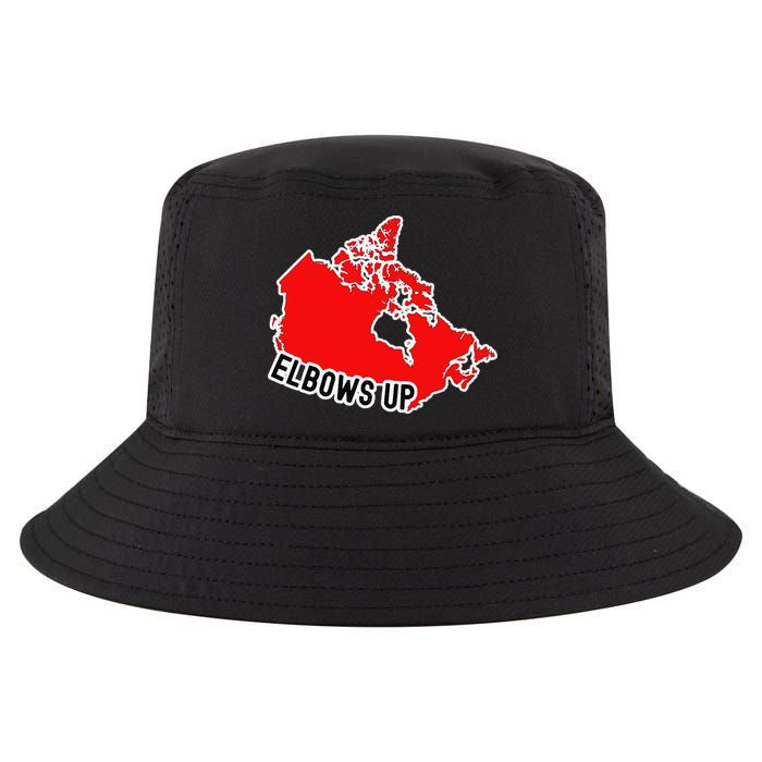 Elbows Up - Canada Map - Anti Trump - True North - Never 5 Cool Comfort Performance Bucket Hat