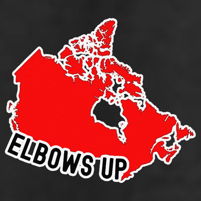 Elbows Up - Canada Map - Anti Trump - True North - Never 5 Cool Comfort Performance Bucket Hat