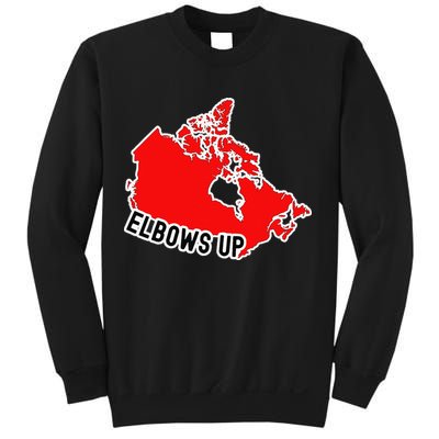 Elbows Up - Canada Map - Anti Trump - True North - Never 5 Sweatshirt