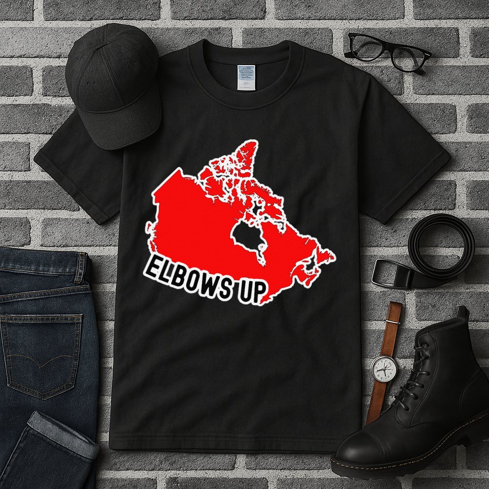 Elbows Up - Canada Map - Anti Trump - True North - Never 5 Tall T-Shirt