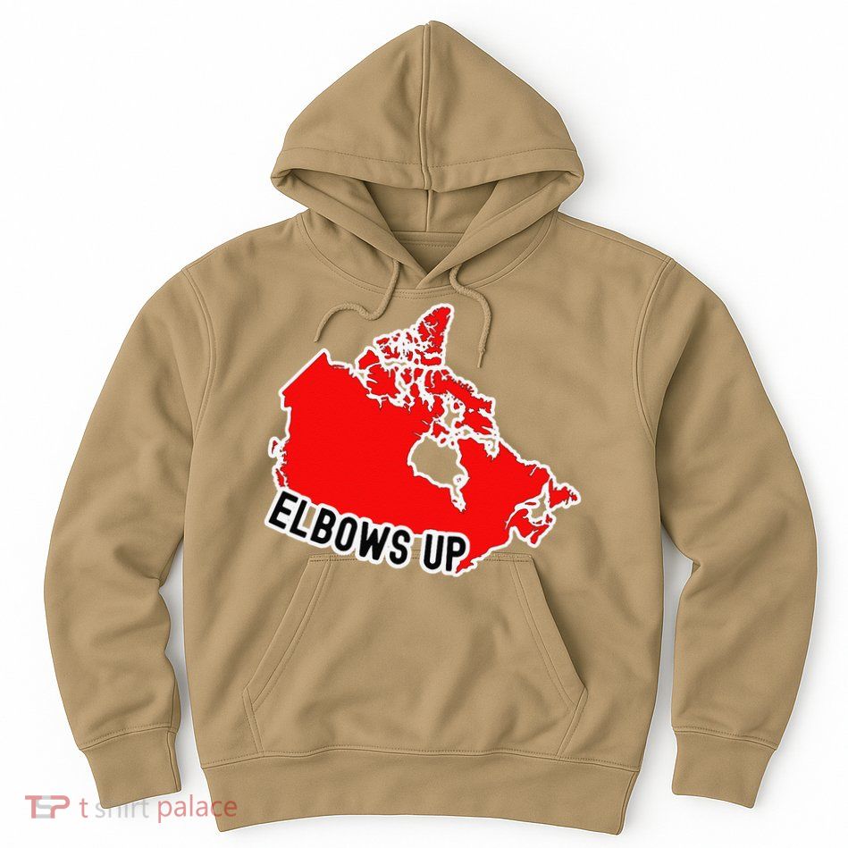 Elbows Up - Canada Map - Anti Trump - True North - Never 5 Hoodie