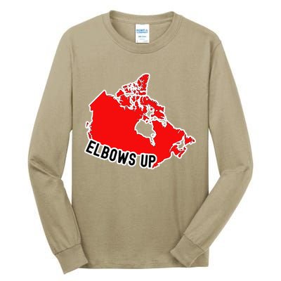 Elbows Up - Canada Map - Anti Trump - True North - Never 5 Tall Long Sleeve T-Shirt