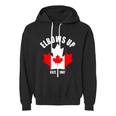 Elbows Up Canada Garment-Dyed Fleece Hoodie