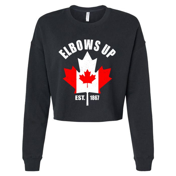 Elbows Up Canada Cropped Pullover Crew