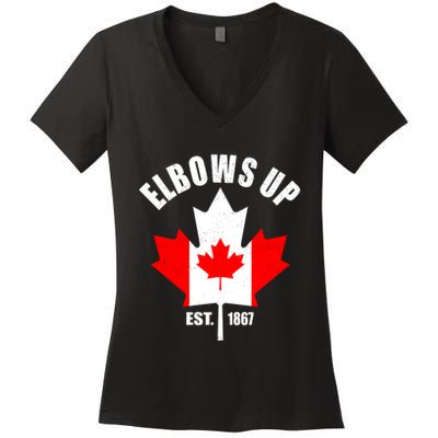 Elbows Up Canada Women's V-Neck T-Shirt