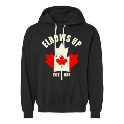 Elbows Up Canada Garment-Dyed Fleece Hoodie