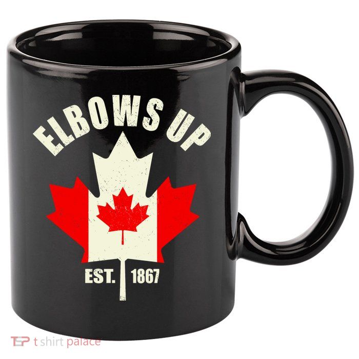 Elbows Up Canada 11oz C Handle Ceramic Mug