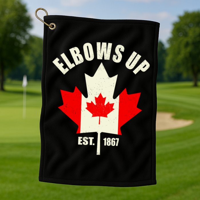 Elbows Up Canada Golf Towel