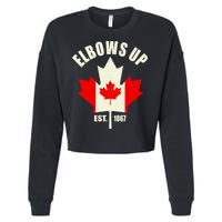 Elbows Up Canada Cropped Pullover Crew