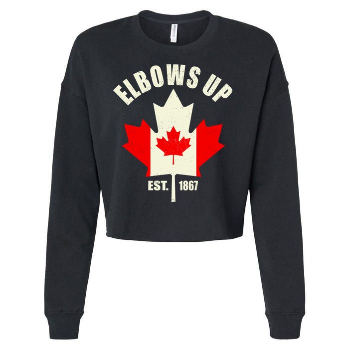 Elbows Up Canada Cropped Pullover Crew