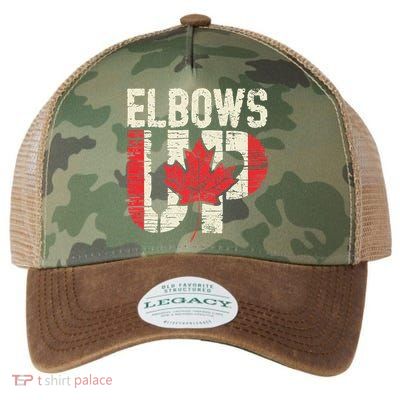 Elbows Up Canada Vintage Distressed Canadian Pride Legacy Tie Dye Trucker Hat