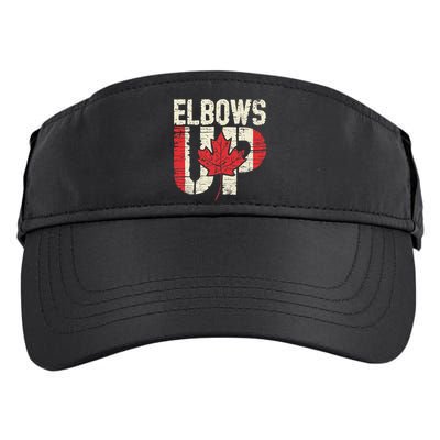 Elbows Up Canada Vintage Distressed Canadian Pride Adult Drive Performance Visor