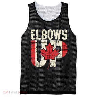 Elbows Up Canada Vintage Distressed Canadian Pride Mesh Reversible Basketball Jersey Tank