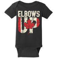 Elbows Up Canada Vintage Distressed Canadian Pride Baby Bodysuit