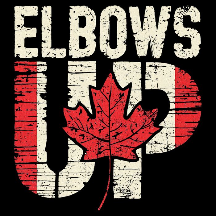 Elbows Up Canada Vintage Distressed Canadian Pride Baby Bodysuit