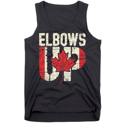 Elbows Up Canada Vintage Distressed Canadian Pride Tank Top