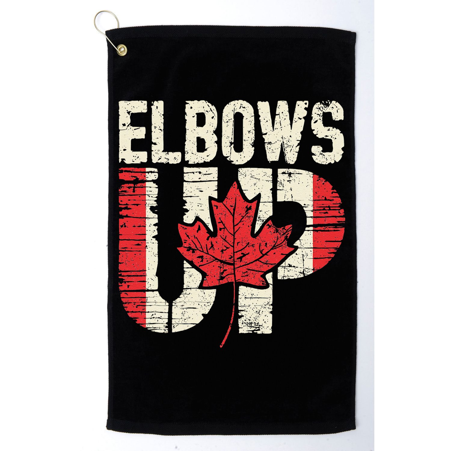 Elbows Up Canada Vintage Distressed Canadian Pride Golf Towel