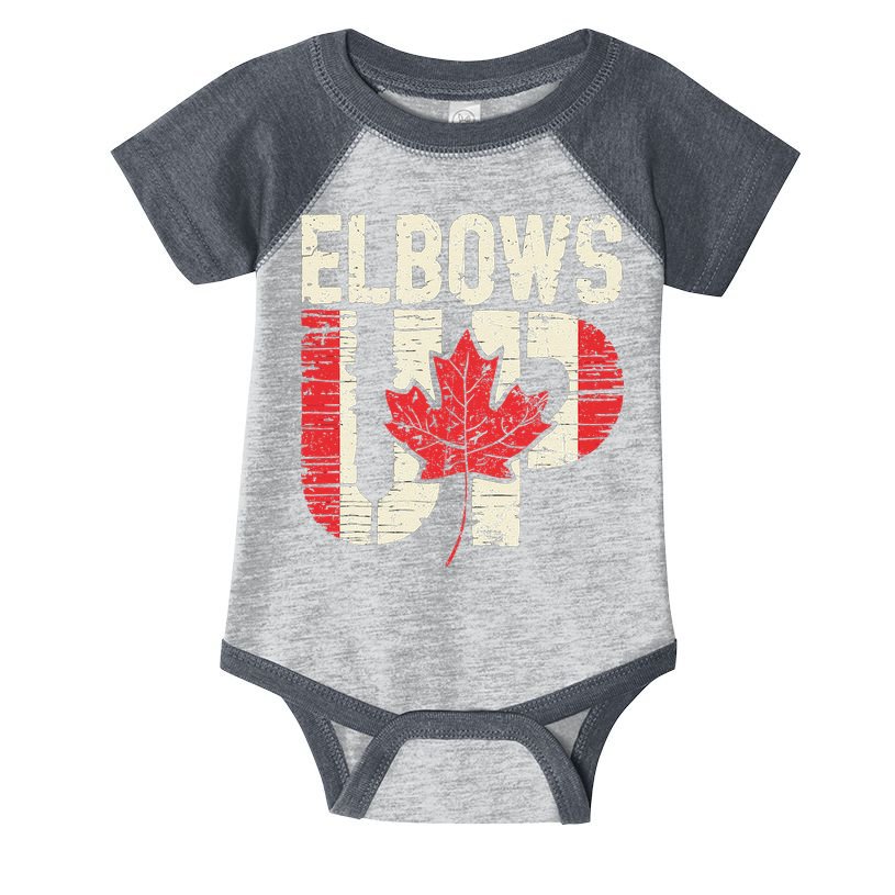 Elbows Up Canada Vintage Distressed Canadian Pride Infant Baby Jersey Bodysuit