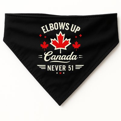Elbows Up Canada Never 51 Canada Flag Stand Strong USA-Made Doggie Bandana