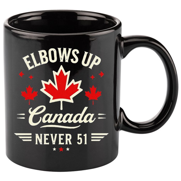 Elbows Up Canada Never 51 Canada Flag Stand Strong 11oz C Handle Ceramic Mug
