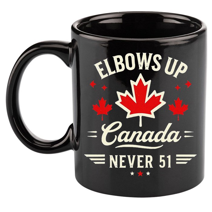 Elbows Up Canada Never 51 Canada Flag Stand Strong 11oz C Handle Ceramic Mug