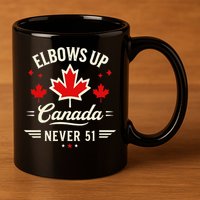 Elbows Up Canada Never 51 Canada Flag Stand Strong 11oz C Handle Ceramic Mug