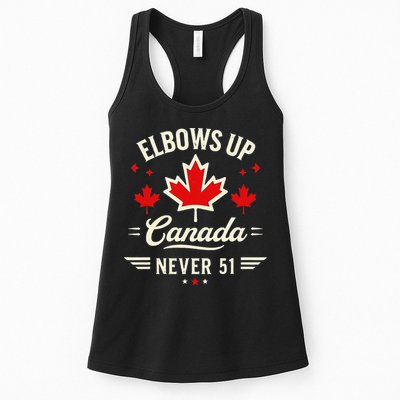Elbows Up Canada Never 51 Canada Flag Stand Strong Womens Tank Top
