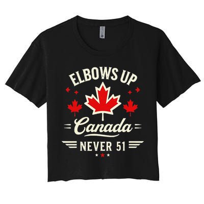 Elbows Up Canada Never 51 Canada Flag Stand Strong Crop Top