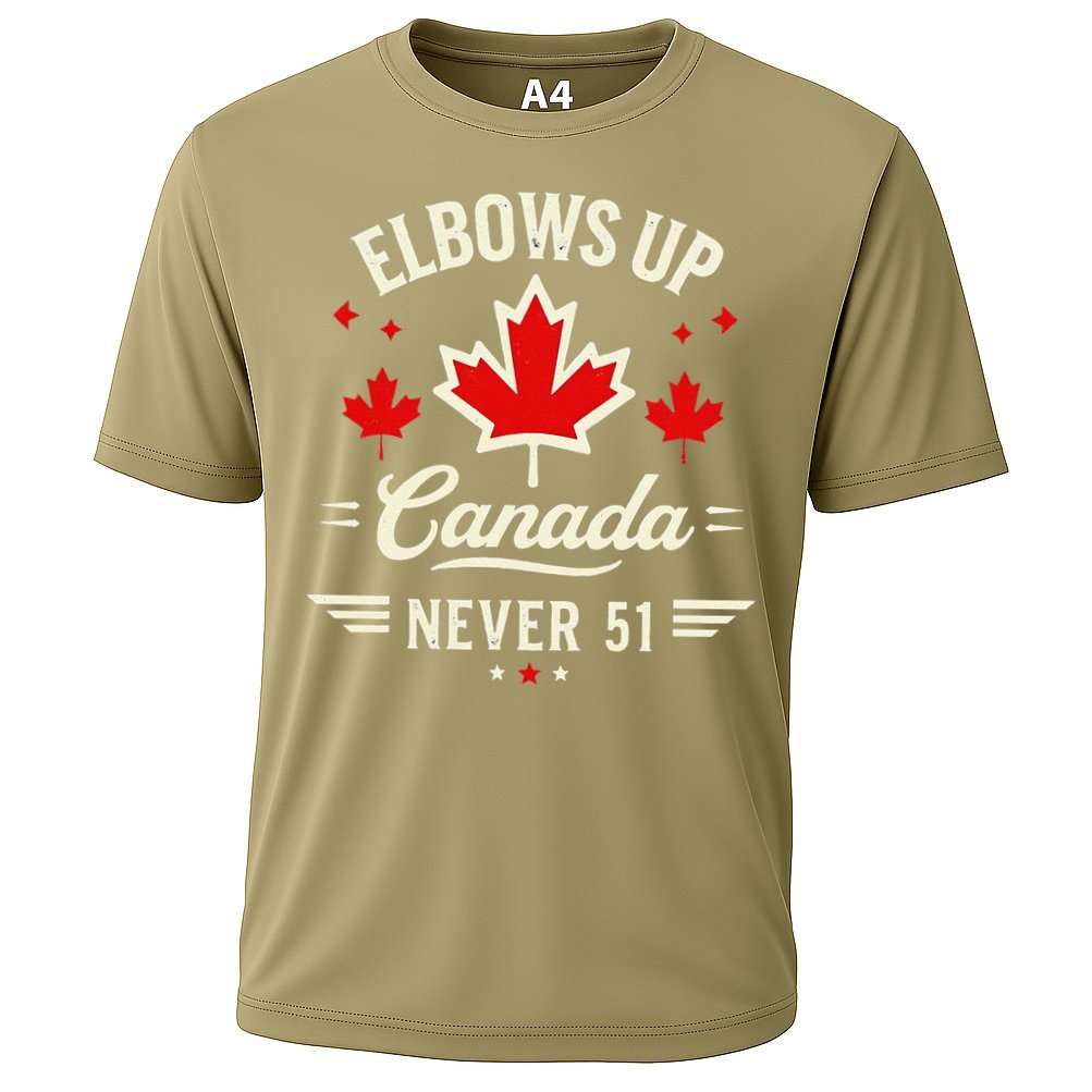 Elbows Up Canada Never 51 Canada Flag Stand Strong Cooling Performance Crew T-Shirt