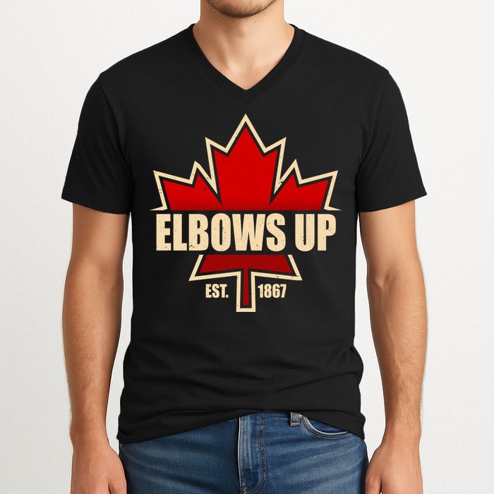 Elbows Up Canada EST 1867 Protest V-Neck T-Shirt