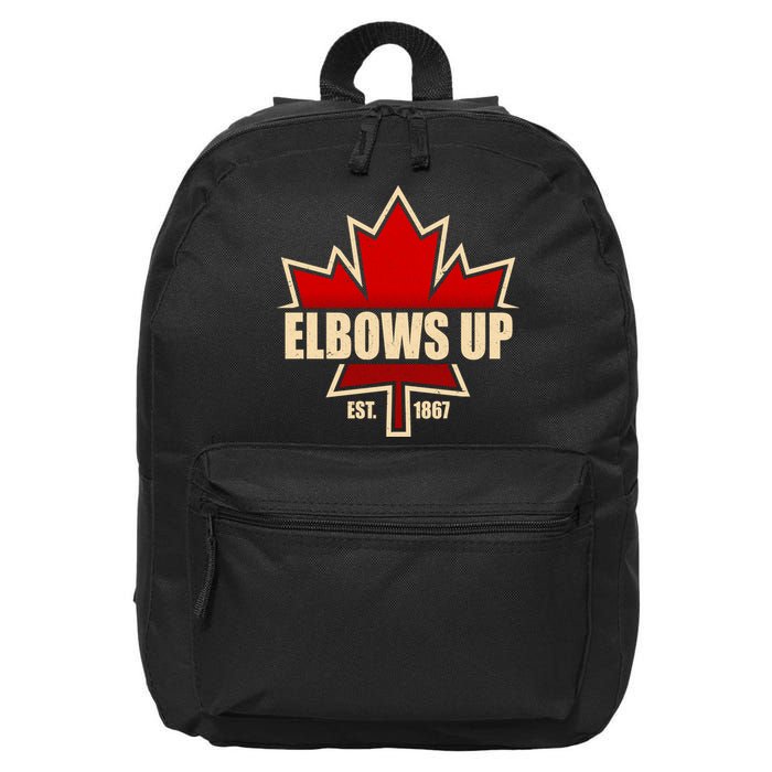 Elbows Up Canada EST 1867 Protest 16 in Basic Backpack