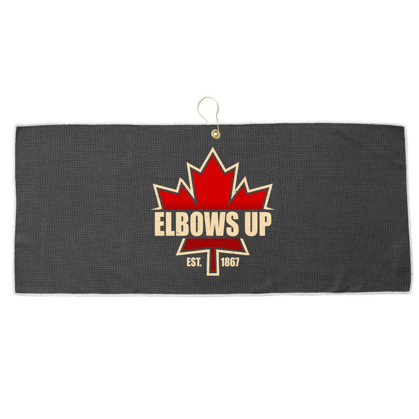 Elbows Up Canada EST 1867 Protest Large Microfiber Waffle Golf Towel