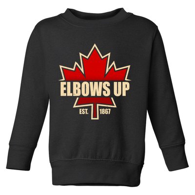 Elbows Up Canada EST 1867 Protest Toddler Sweatshirt