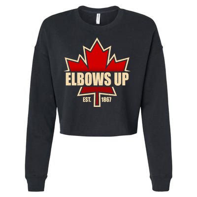 Elbows Up Canada EST 1867 Protest Cropped Pullover Crew
