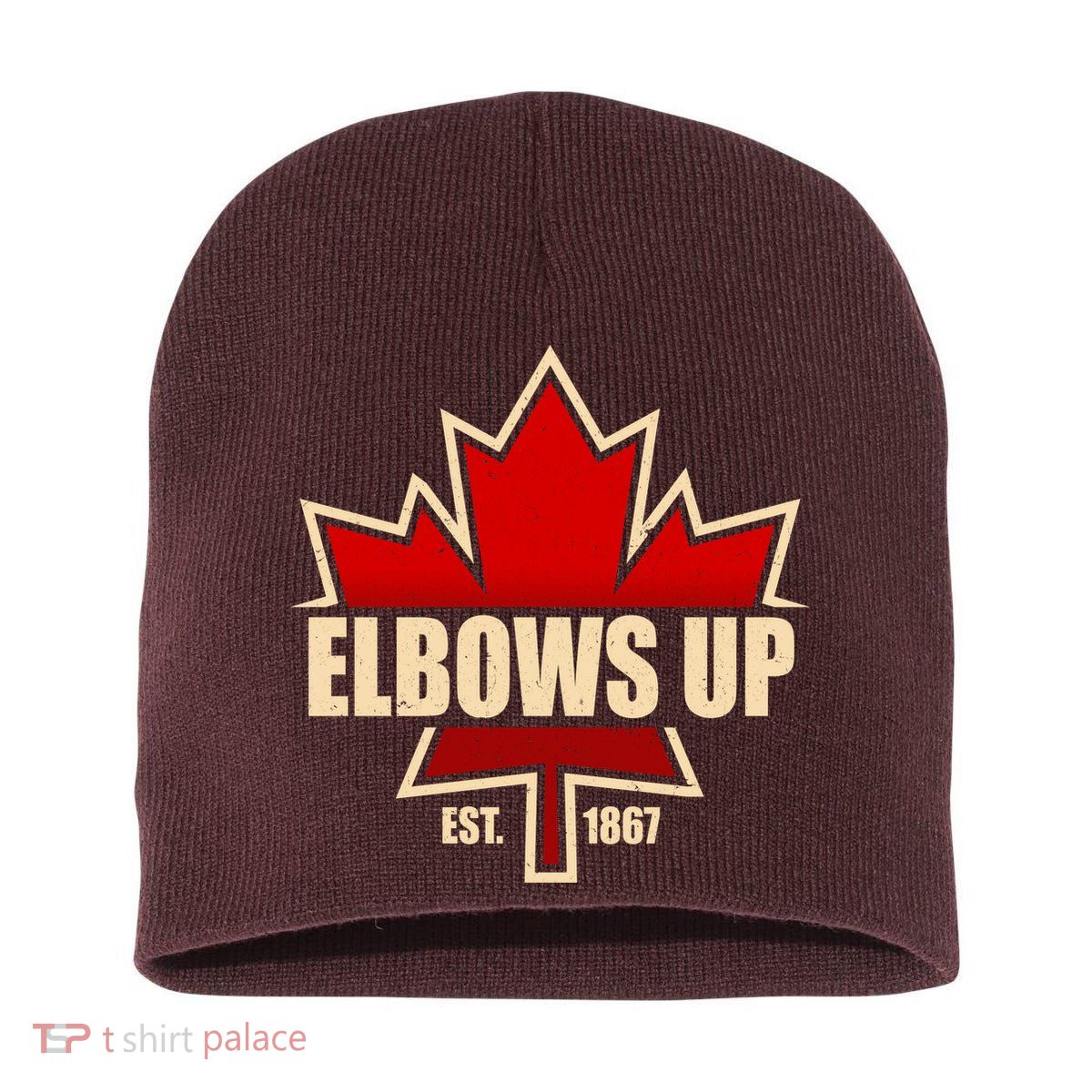 Elbows Up Canada EST 1867 Protest Short Acrylic Beanie