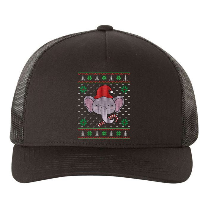 Elephant Ugly Christmas Sweater Funny Xmas Gift Yupoong Adult 5-Panel Trucker Hat